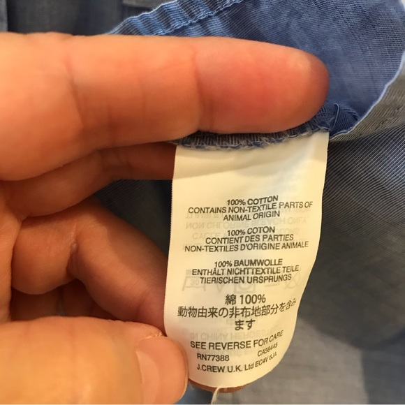 J Crew Long Sleeve Button up Shirt, Blue, size 12 - Picture 8 of 10